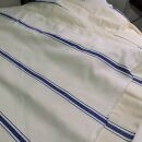 Reststück - 165cm Barchent blau gestreift, für...