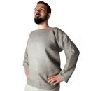 Leinenhemd, 13.-15. Jhd., mit rundem Ausschnitt, maschinengenäht, cremeweiß, Gr. S