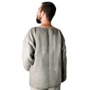 Leinenhemd, 13.-15. Jhd., mit rundem Ausschnitt, maschinengenäht, cremeweiß, Gr. S