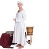 Spätmittelalter Unterkleid mit rundem Ausschnitt, 14./15. Jhd., maschinengenäht, cremeweiß, Gr. M