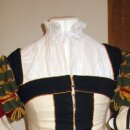 Feine Renaissance-Chemise mit Stehkragen (Damen & Herren) Weiß XS/S