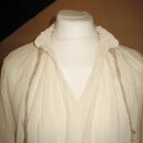 Feine Renaissance-Chemise mit Stehkragen (Damen & Herren) Weiß XS/S