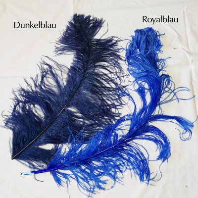 Straußenfeder mit runder Spitze, ca. 70cm, Royalblau (2. Wahl)